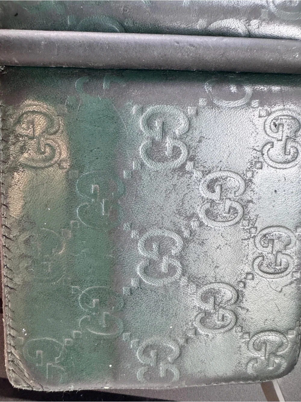 Gucci Men's Green Embossed Leather Wallet
